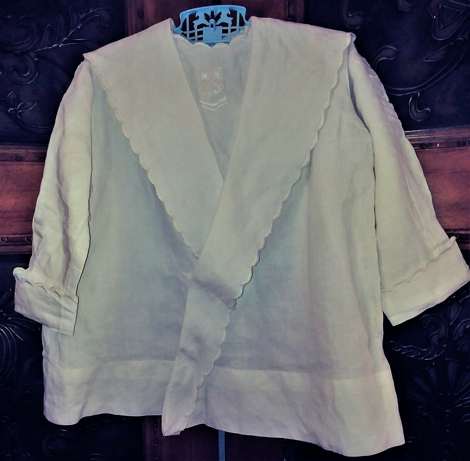 ~reduced!~antique Edwardian 1920s Boys White Sailor Jacket W/scallops Embroidery
