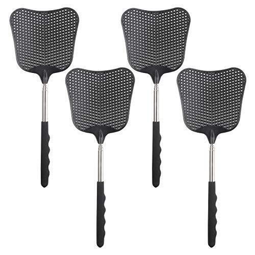 Retractable Fly Swatters Heavy Duty Set 4 Pack With Durable Telescopic Stainles