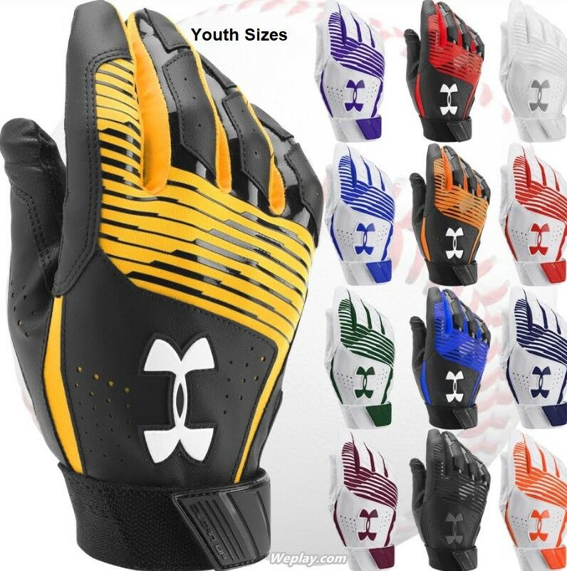 Under Armour Clean Up Baseball Softball Batting Gloves Youth, Boy's,kids 1299531