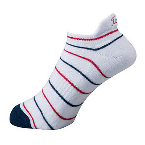 2 X Pairs Titleist Women's Golf Round Sports Ankle Socks Low Cut (white/red)