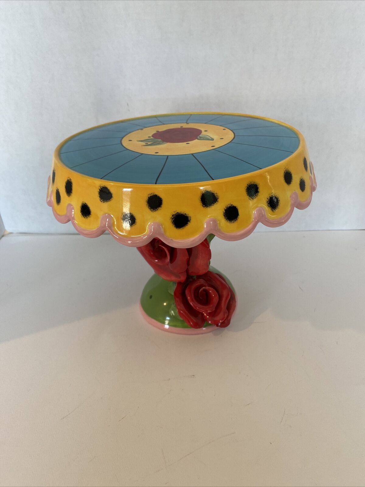 Babs 7 1/4" Cake/perfume & More Stand With Rose By Appletree Designs