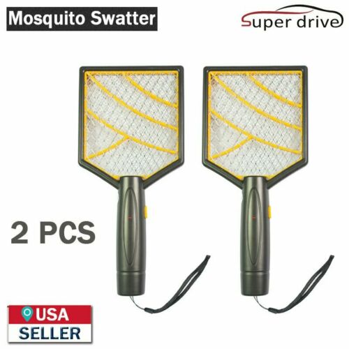 2pcs Electric Bug Pest Insect Fly Wasp Handheld Racket Zapper Mosquito Swatter