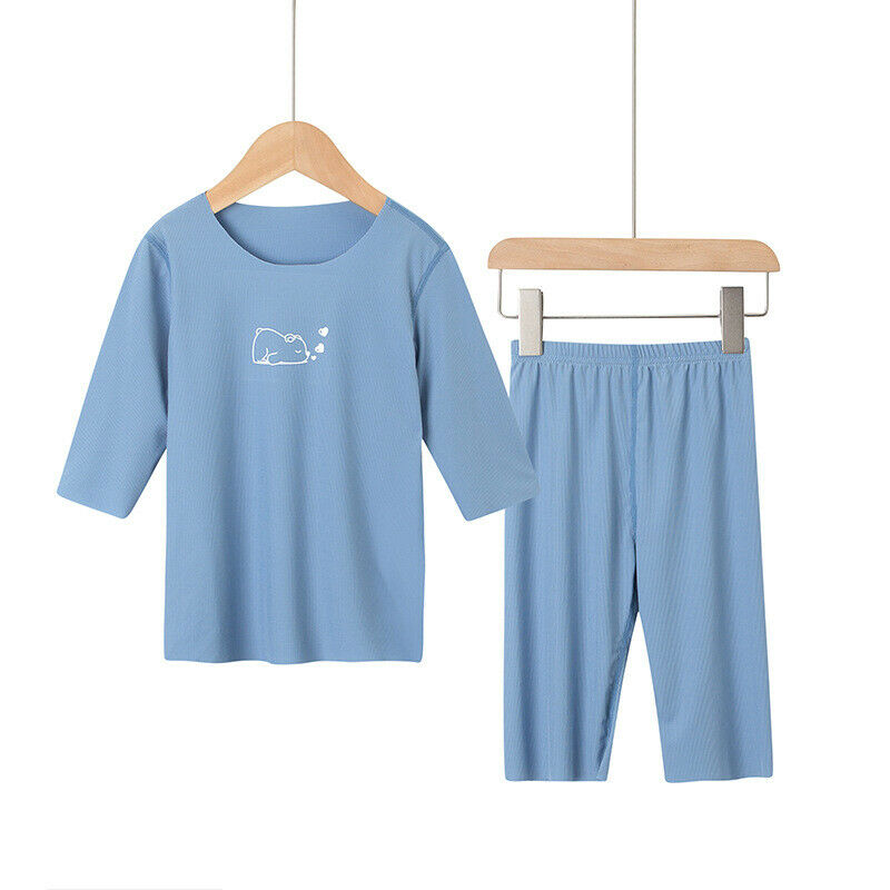Summer Children's Home Service Suit 3/4 Sleeves Boys And Girls T-shirt+pants
