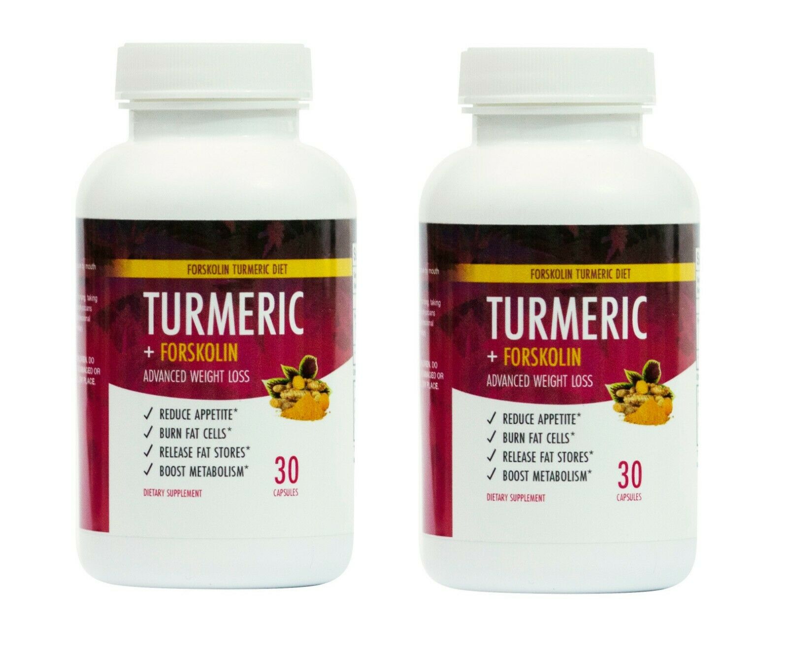 2 Bottles Turmeric And Forskolin Diet Advanced Weight Loss Formula Fat Burn