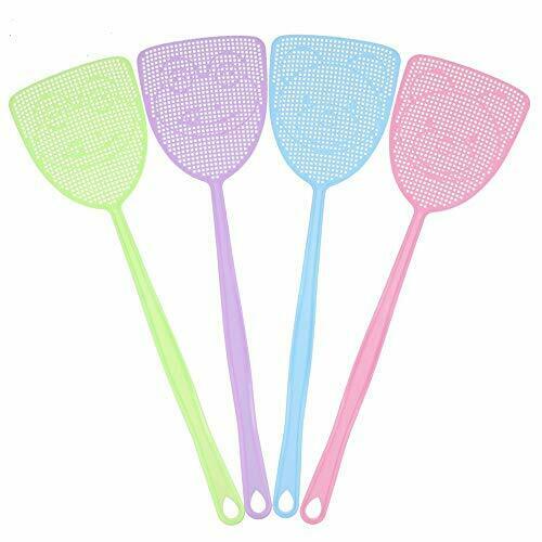 Fly Swatter, 4 Pack Strong Plastic Fly Swat Set Heavy Duty With Long Flexible