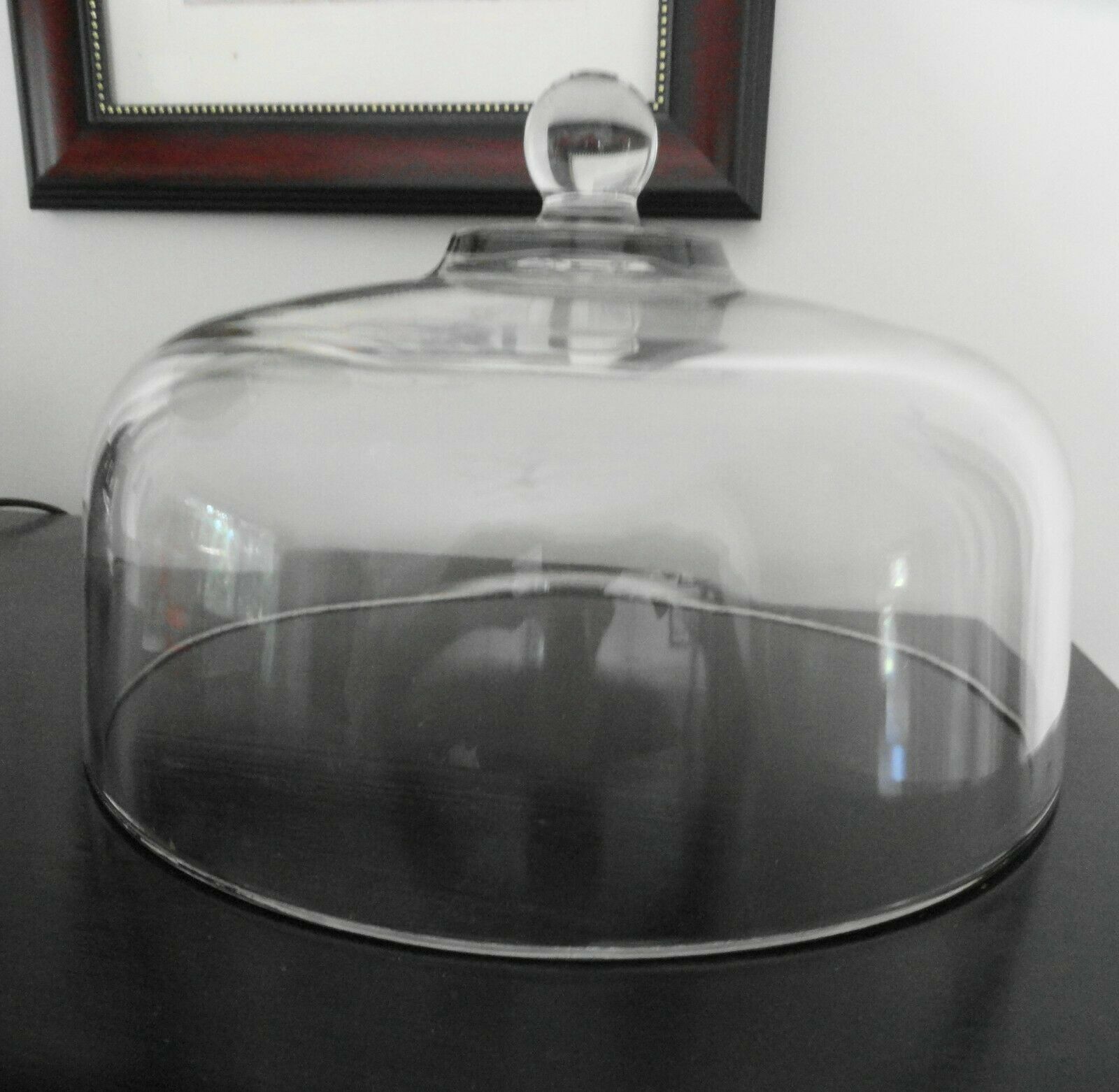 Clear Glass Large Cake Plate Dome Cover Replacement Cloche Lid  11 "