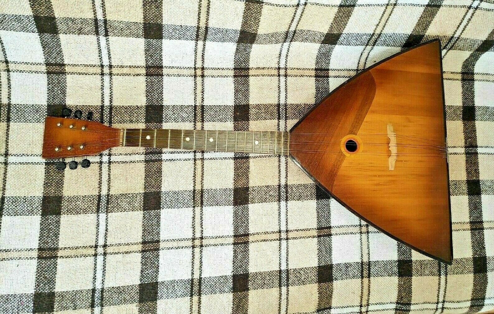 Vintage Balalaika Prima Original Soviet Russian Folk Musical Instrument 6 String