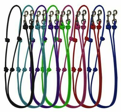 Showman Western Barrel Reins Durable 8' Nylon With 4 Knots & Nickel Plated Snaps