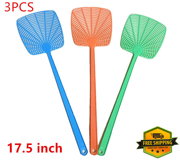 3pcs/set Heavy Duty Fly Swatter Plastic Bug Mosquito Insect Pest Killer Catcher