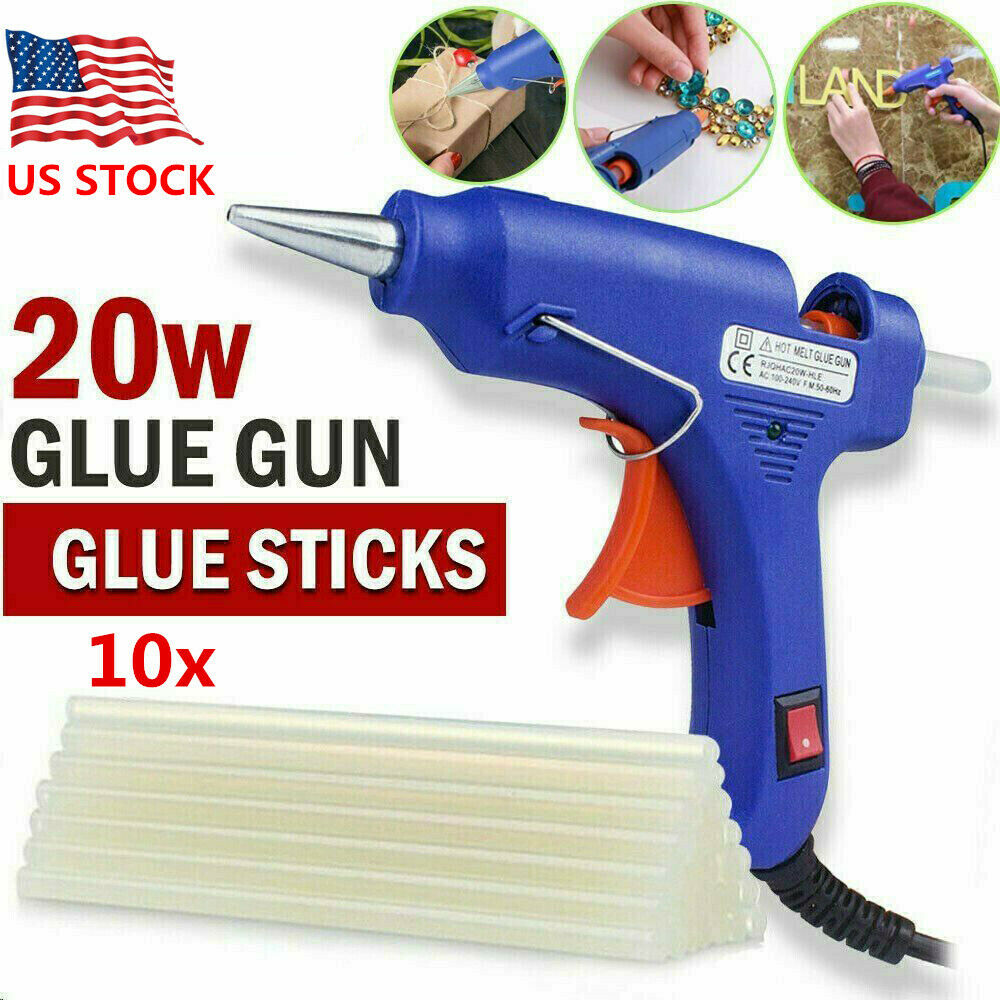 20w Hot Melt Glue Gun Repair Tools Heat Gun With 7mm 10x Sticks Crafts Diy