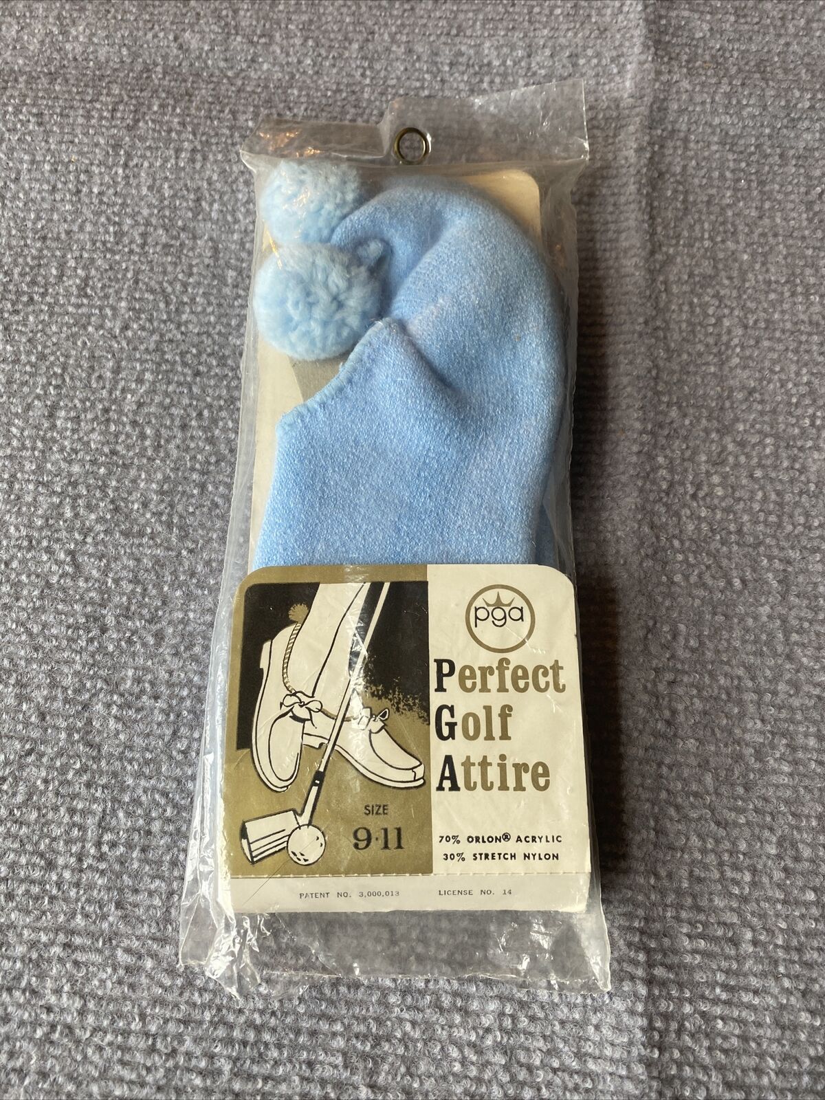 Vintage Perfect Golf Attire Pga Pom Pom Socks Blue Brand New Free Shipping L4