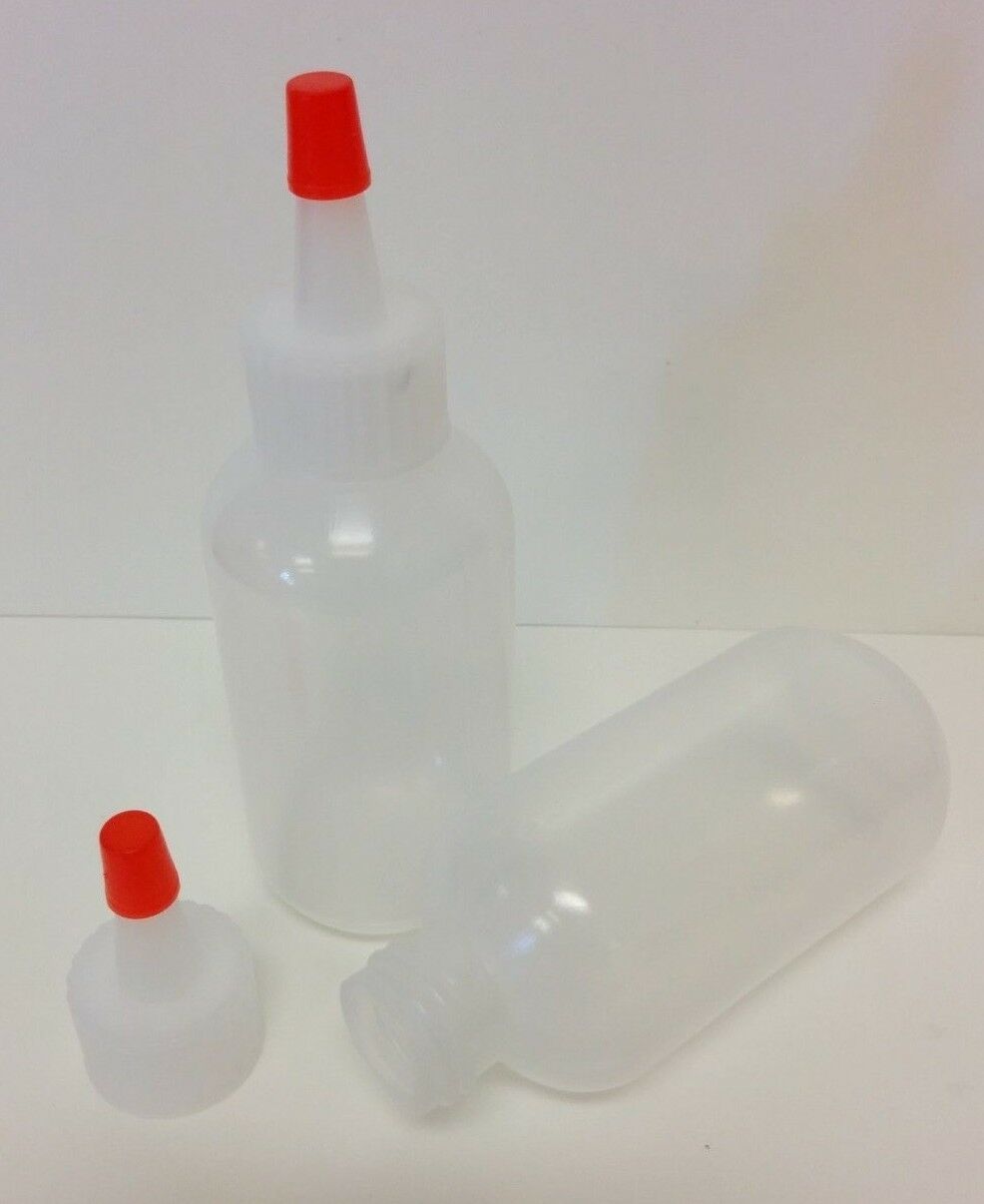 20 Pack Of 2oz (60ml) Plastic Boston Round Squeeze Bottles With Yorker Caps