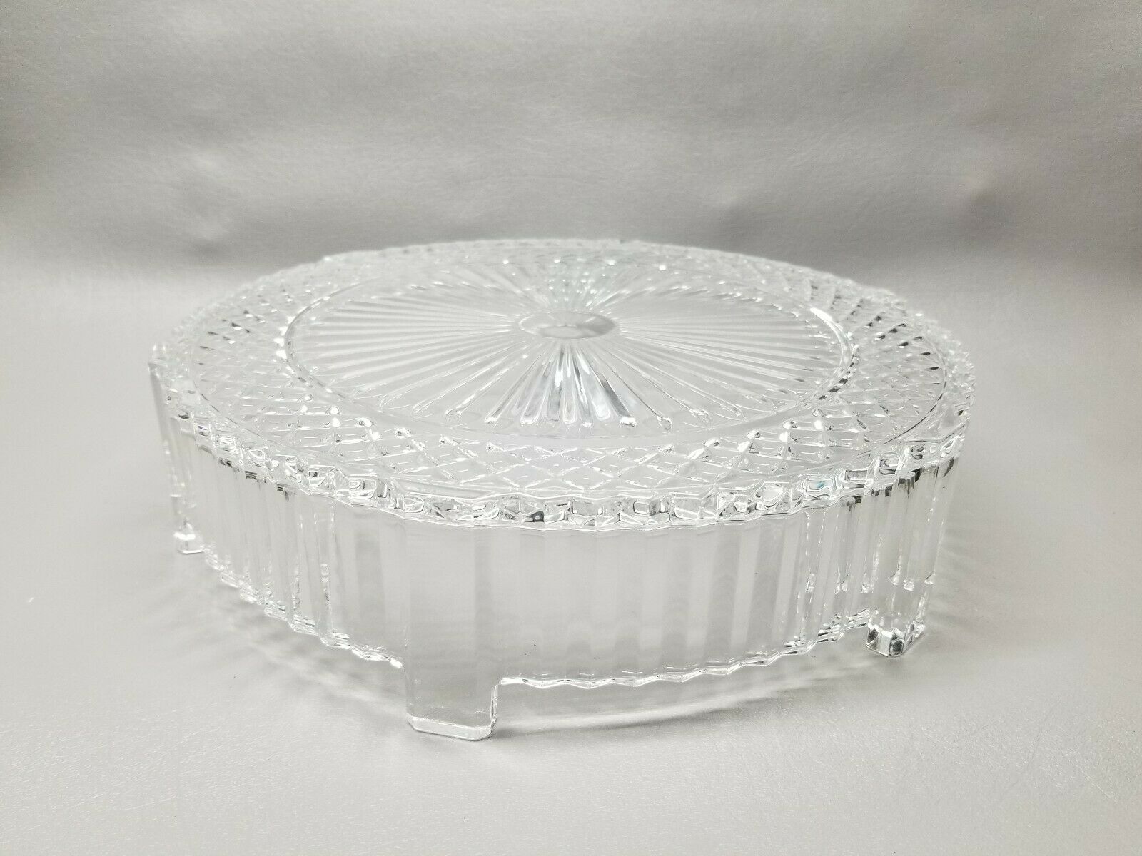 Beautiful Crystal Cake Stand Czech Glass Plate 12" X 3"