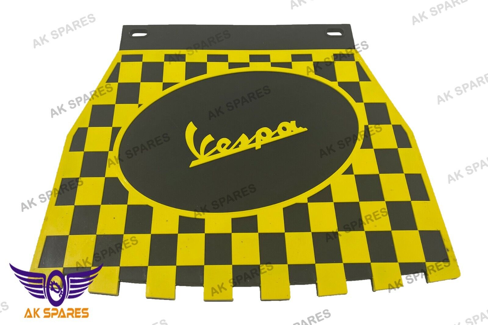 Rear Chequered Mudflap Yellow & Black For Vespa Embossed @v