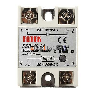 Ssr-40aa 40a Solid State Relay Module 80-250v Ac / 24-380v Ac