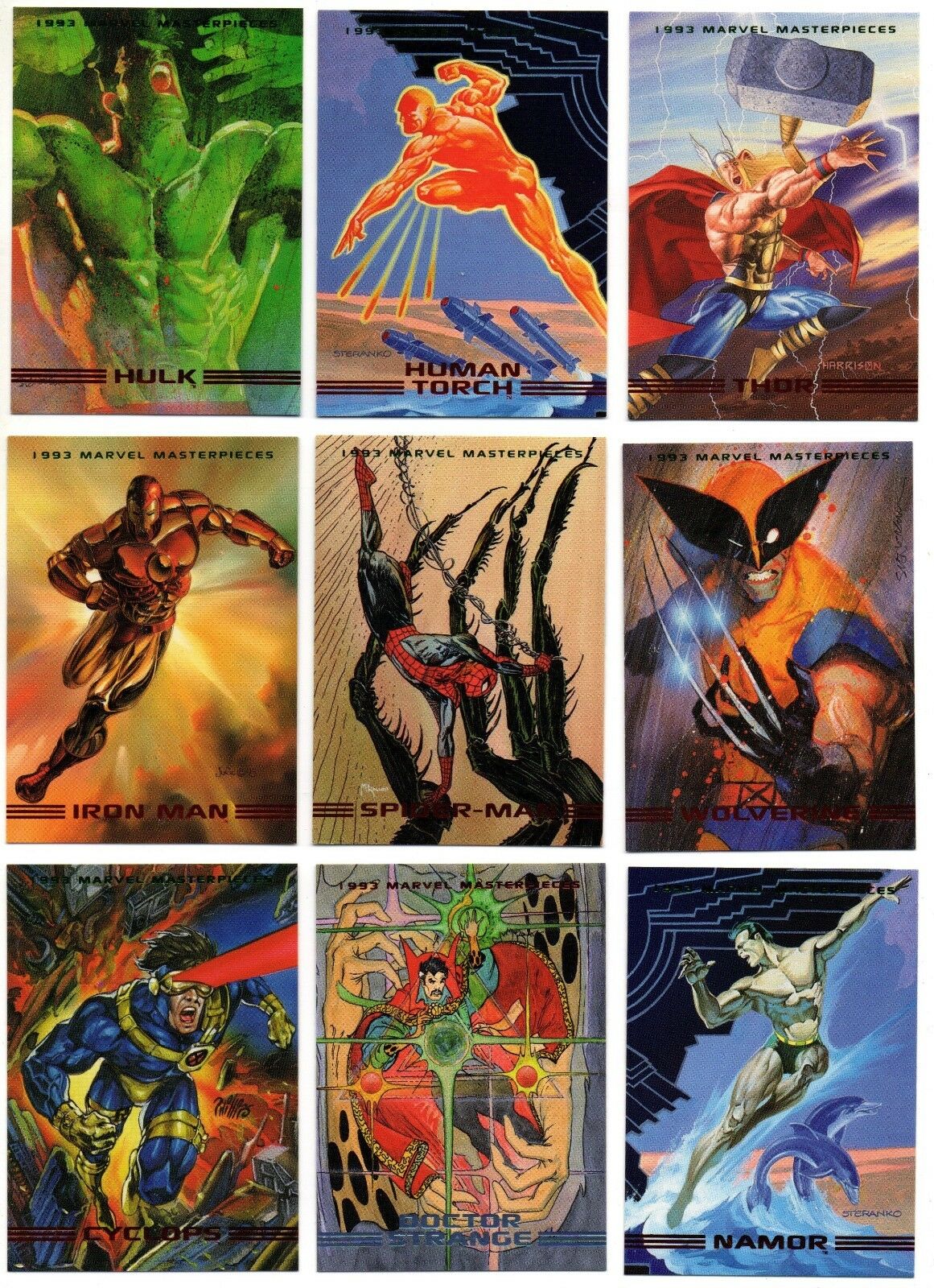 1993 Skybox Marvel Masterpieces X-men Base Card You Pick Finish Your Set 1-90