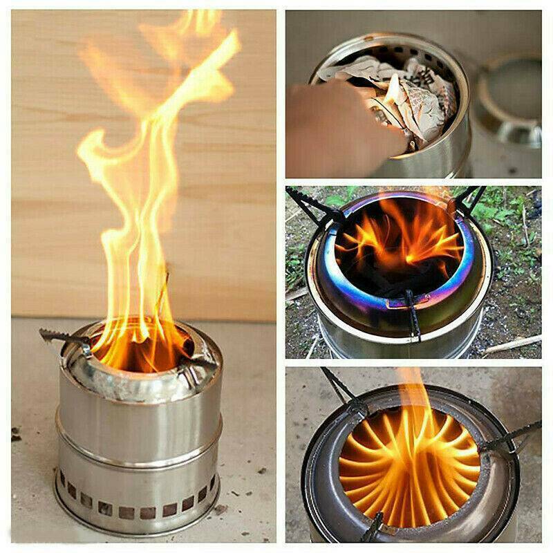Camping Wood Stove Outdoor Backpacking Burning Stove Portable Folding Stove