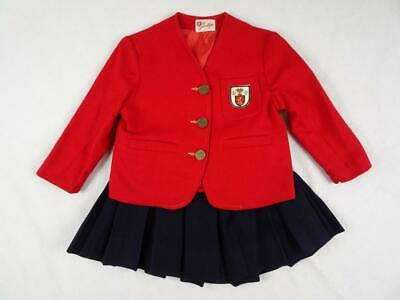 Vintage 1950s 60s Little Girls 2 Pc Suit Skirt And Jacket Size 3t Nice For Dolls