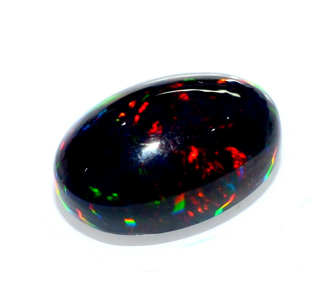 2.45 Carat Beautiful Black Opal Cabochon Oval Black Opal Loose Gemstone