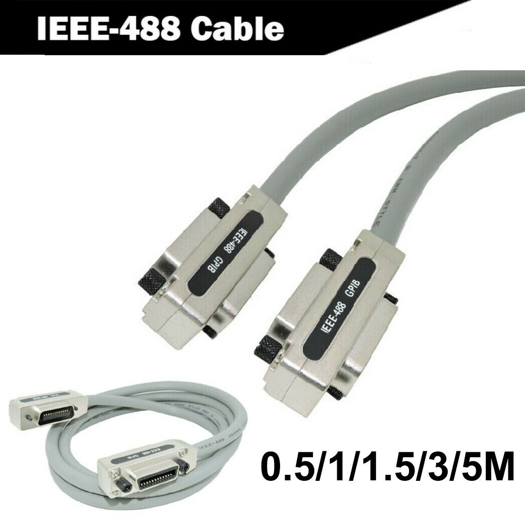 Ieee-488 Gpib Cable Metal Connector Adapter Plug And Play 0.5m/1m/1.5m/3m/5m
