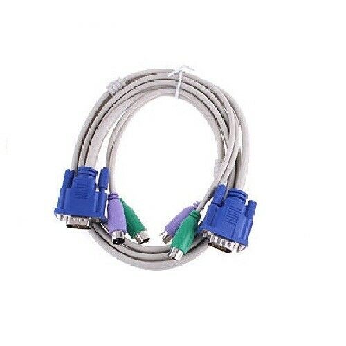 New 5 Feet 1.5m Ps2 Kvm Switch Computer Cable Set For Vga Keyboard Mouse Us