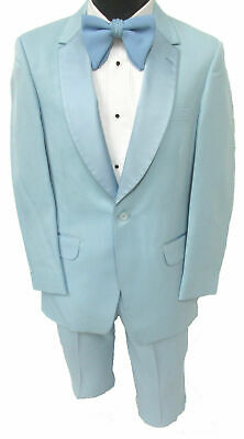 Boys Size 4 Vintage Light Blue Tuxedo Jacket With Pants Retro 1970's Wedding