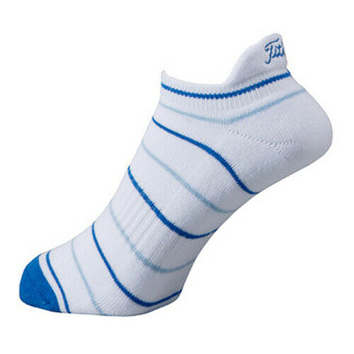 2 X Pairs Titleist Women's Golf Round Sports Ankle Socks Low Cut (white/blue)
