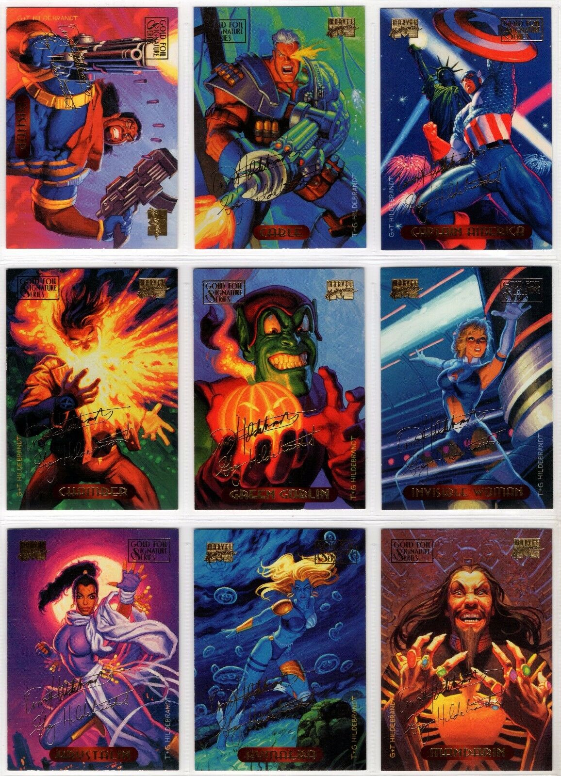 1994 Marvel Masterpieces Gold Foil Signature Series You Pick Finish Your Set