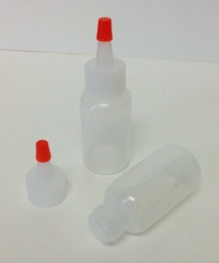 30 Pack Of 1oz (30ml) Plastic Boston Round Squeeze Bottles With Yorker Caps