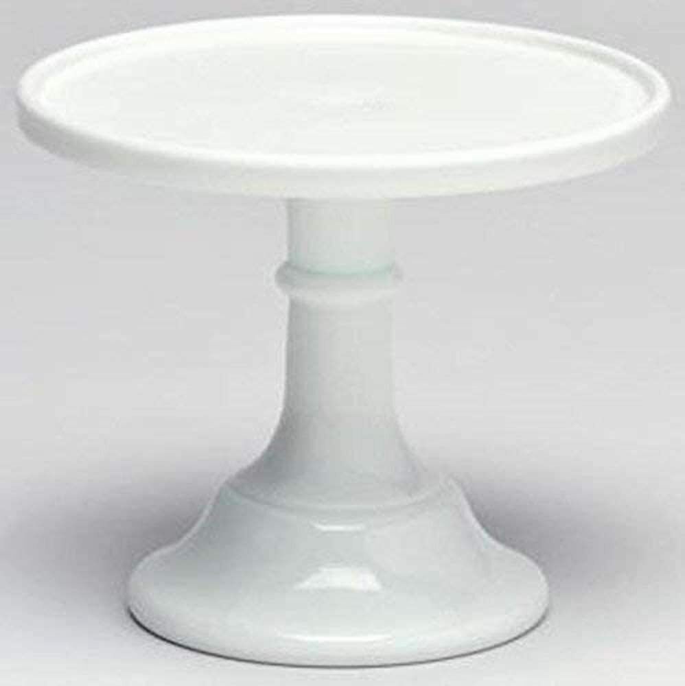 Cake Plate Pastry Tray Bakers Stand - Plain & Simple - Milk Glass Mosser Usa 6"