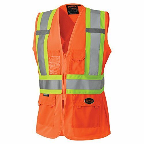Pioneer V1021850-l High Visibility Women's Safety Vest, Orange, Size Large. Each