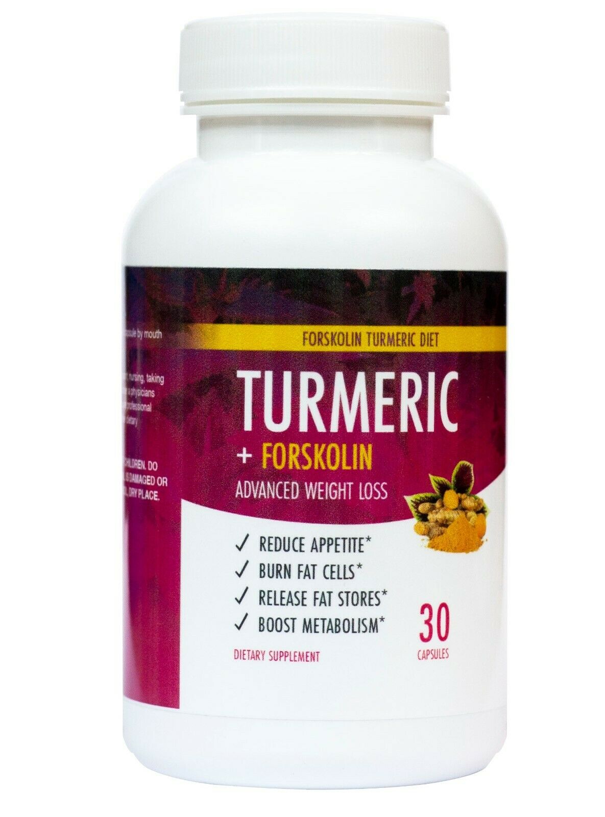 Turmeric + Forskolin Advanced Weight Loss Formula Fat Burn Flawless Diet Capsule