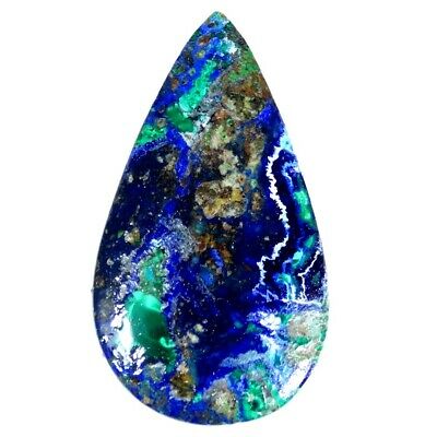 12.25cts 15x28x3mm 100% Natural Azurite Malachite Chrysocolla Pear Cab Gemstone