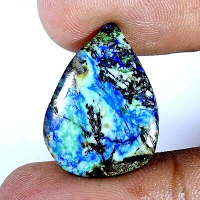 Azurite Turquoise Natural Gemstone Fancy Cabochon 18 X 25 X 04mm. 18.20cts.
