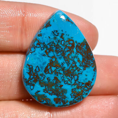 Aaa+ Quality 100% Natural Azurite Pear Cabochon Loose Gemstone 42.5 Ct 30x23x7mm