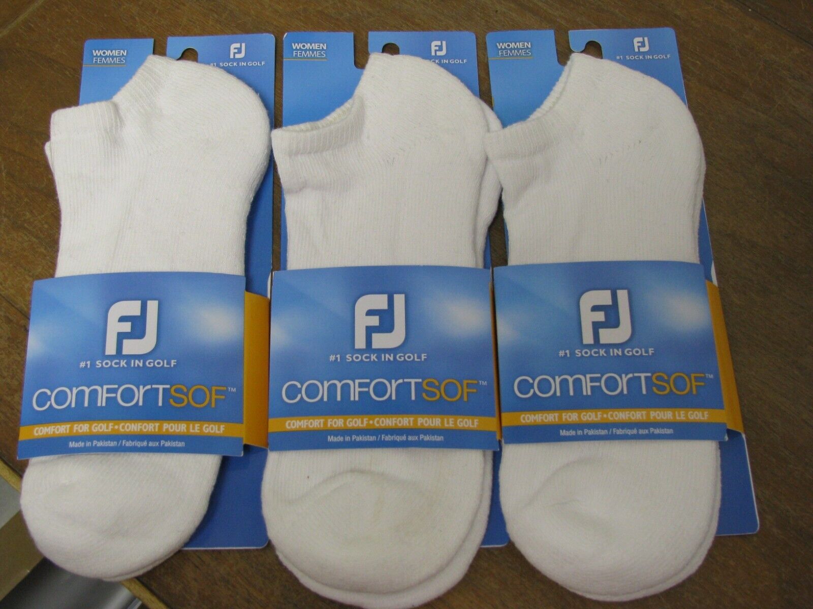 3 Pairs Women's Footjoy Comfortsof Golf Socks White 7-12 Brand New Free Shipping