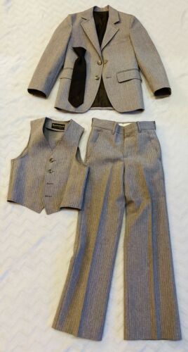 Vintage 50’s 60’s 3-piece Esskay Suit - Boys 4 /john Weitz Brown Tie
