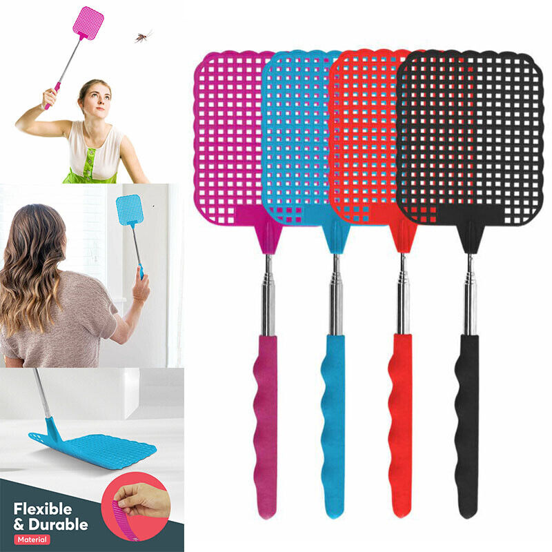 4pk Fly Swatter Telescopic Long Extendable Insect Mosquito Wasp 26-73cm Swat Bug