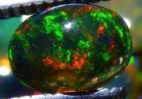 Ethiopian Black Fire Opal 8 X 6 Mm Oval Cabochon Calibrated All Natural