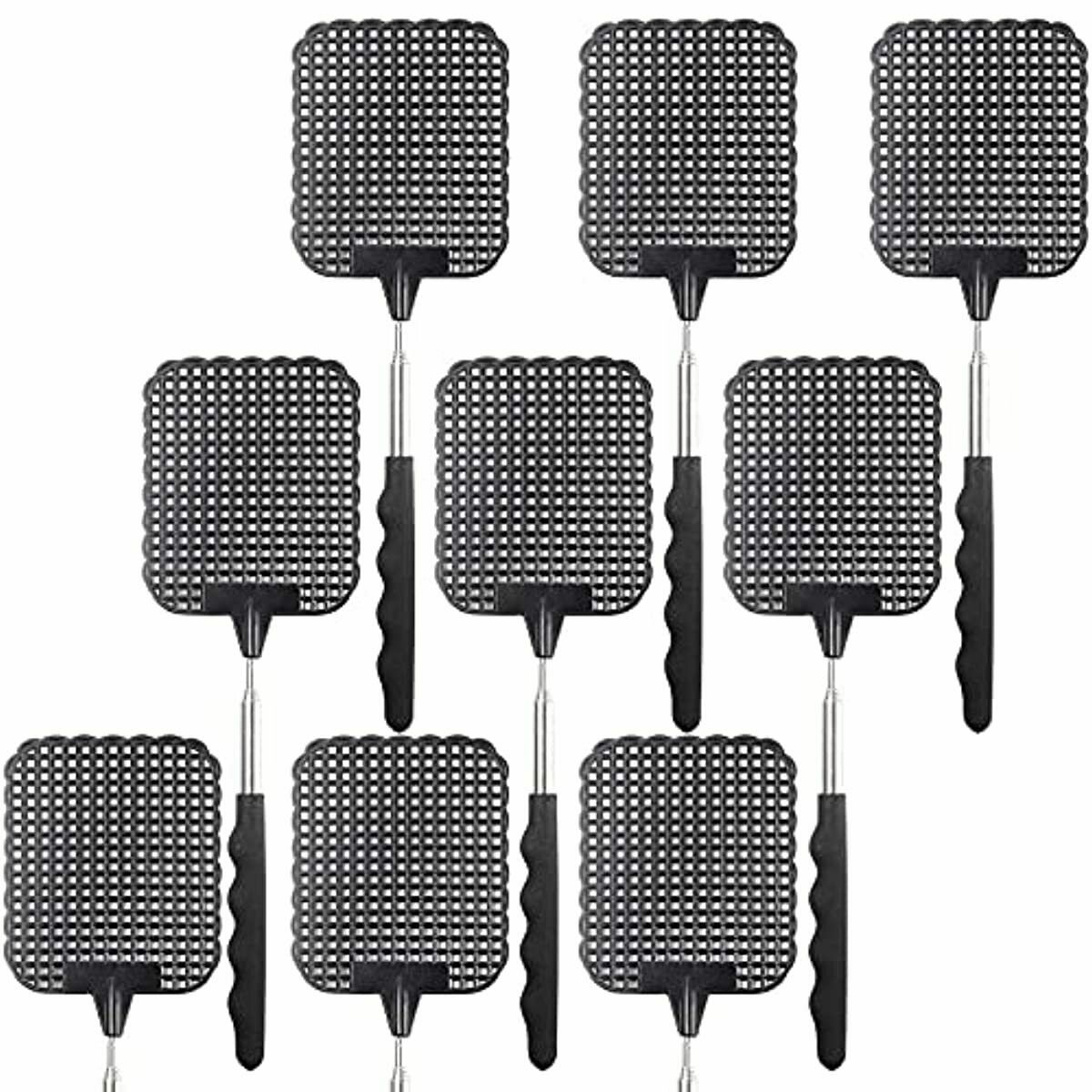 Stuhad 9 Pack Retractable Fly Swatters Heavy Duty Set, With Durable Telescopic S