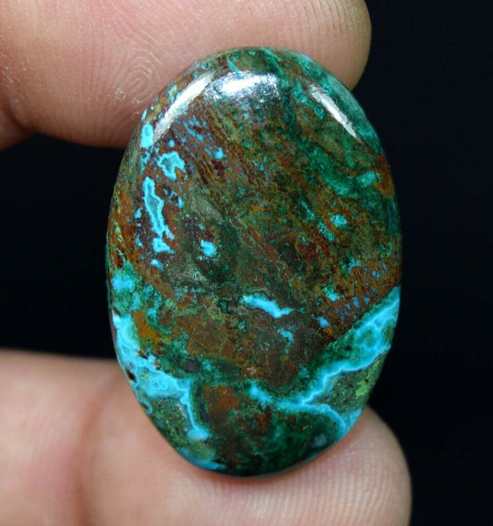 33.90 Cts. Chrysocolla Oval Cabochon Loose Gemstone For Ring Or Pendant