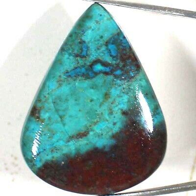 A+ Natural Malachite Azurite Chrysocolla Pear Cabochon 55.10 Cts. Loose Gemstone