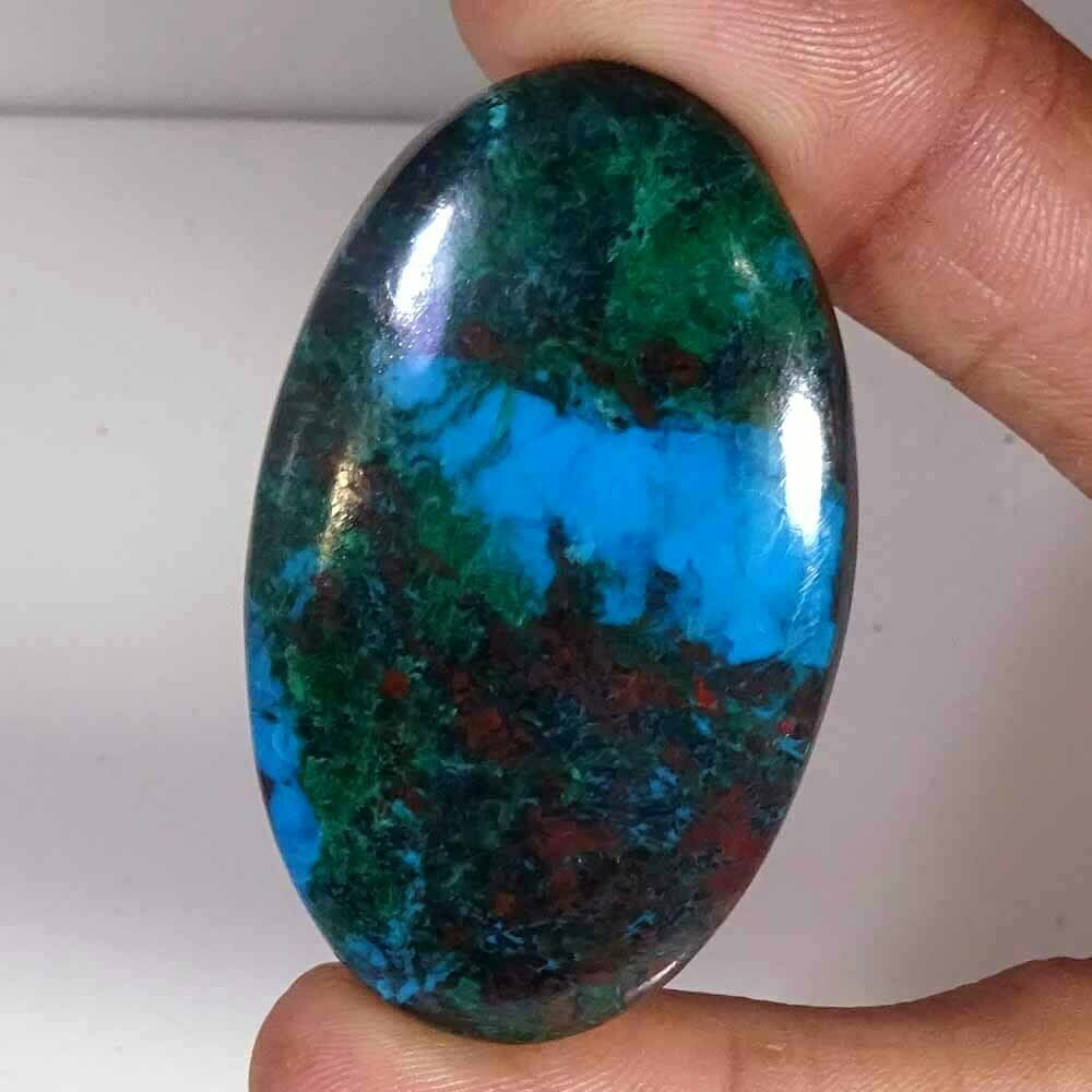 150.00 Cts Natural Untreated Azurite Oval Cabochon 30x52x7 Mm Loose Gemstone